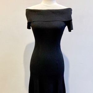 REISS Melissa Bateau Neck Knit Dress, Black